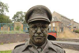 Brass statue of Dad's Army character Captain Mainwaring